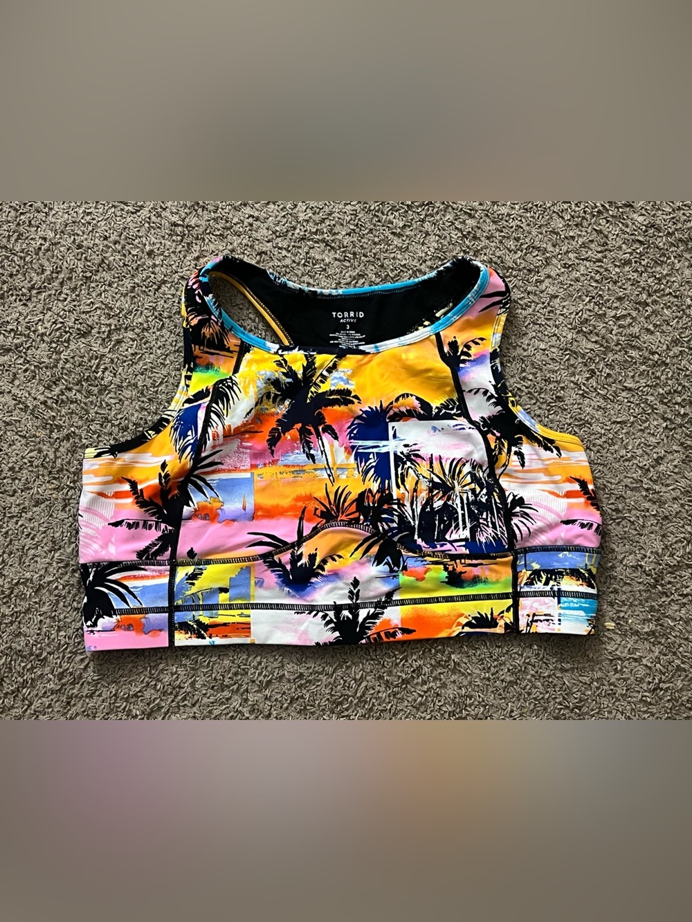 torrid Active Multicolor Tropical Palm Print Sports Bra